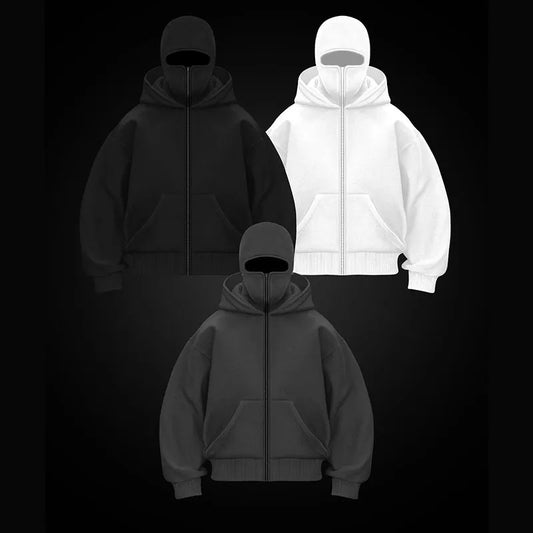 Fleece-lined Double Hooded Sweater - Outfitly Co