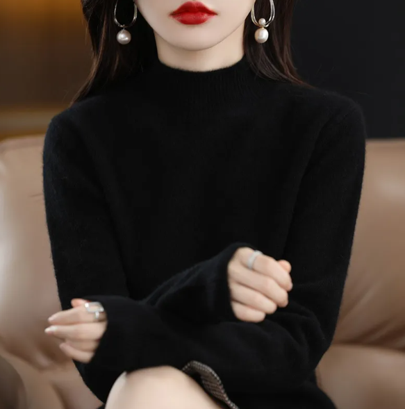 Autumn/Winter Half-High Collar Sweater - Outfitly Co